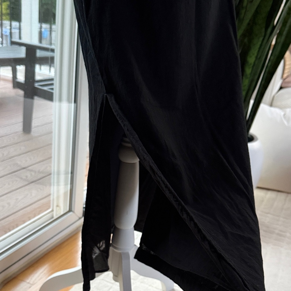 Black Linen Blend Maxi Skirt - Picture 2 of 2